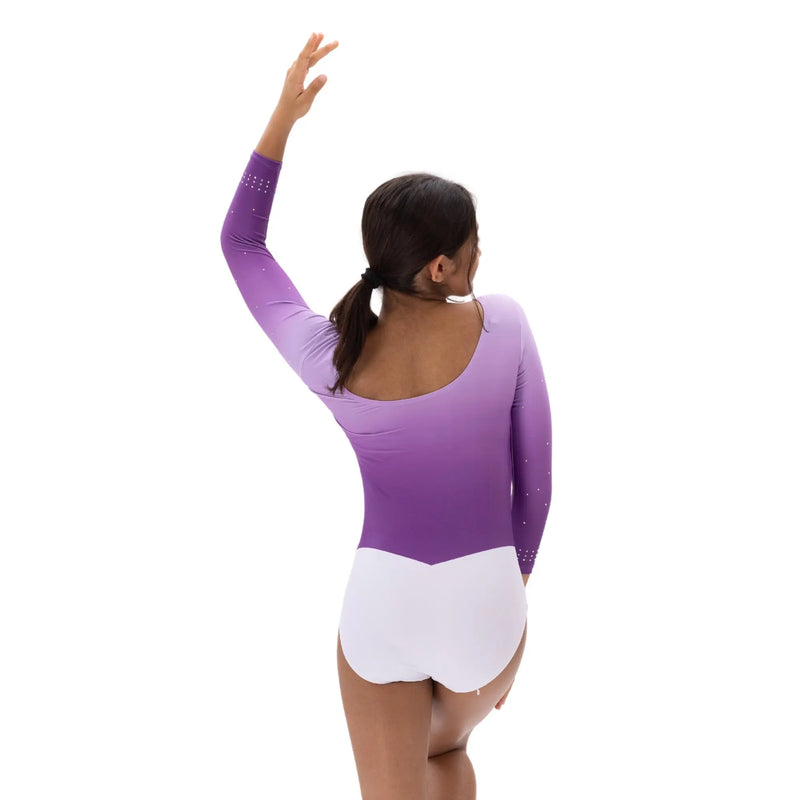 IKAANYA  Leotards Violet Ombre Rhinestone Leotard