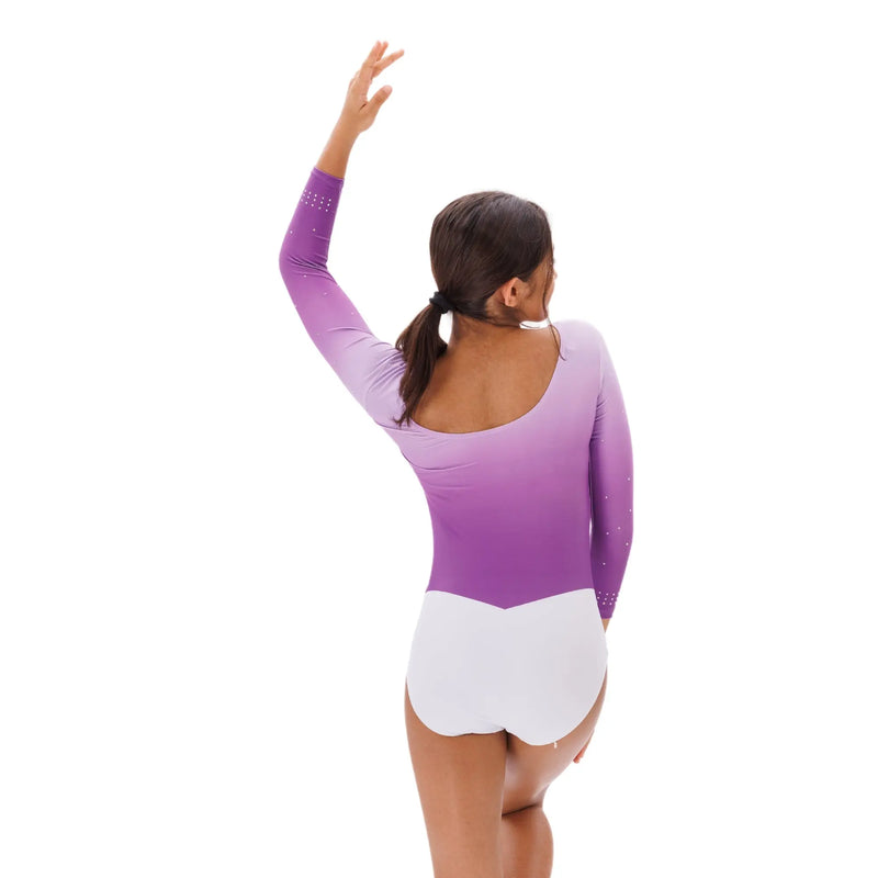 IKAANYA  Leotards Violet Ombre Rhinestone Leotard