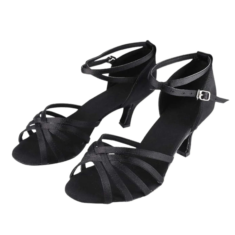 IKAANYA  Shoes Black Latin salsa Dancing shoes cross strap 2999.00