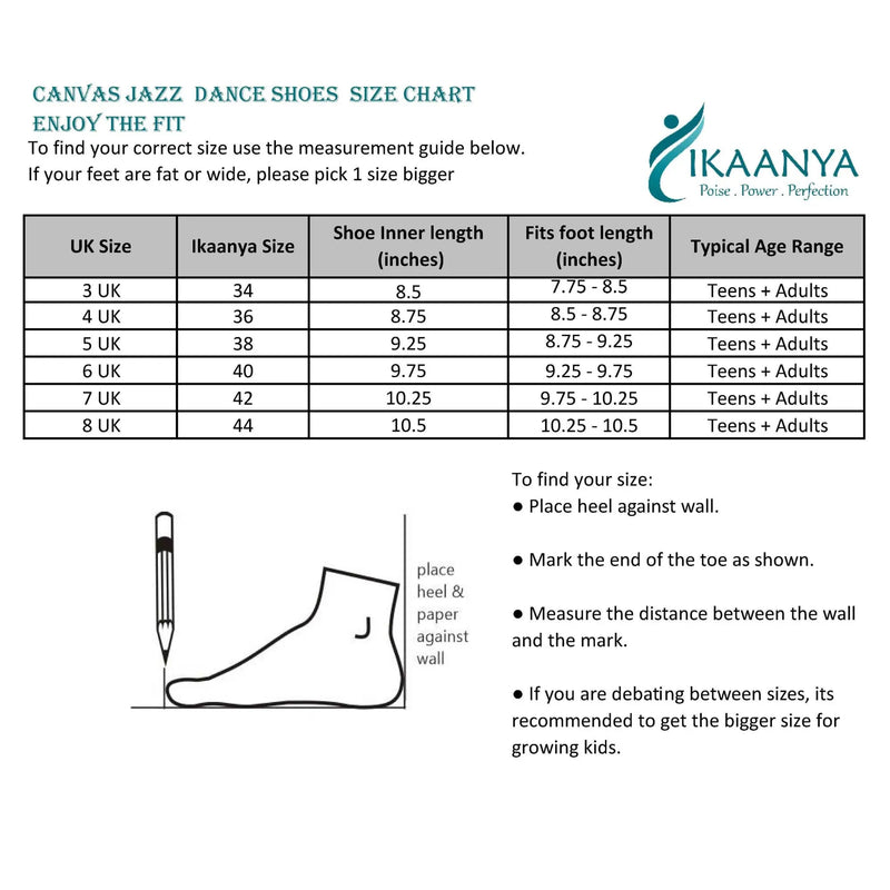 IKAANYA  Shoes Canvas Jazz or Dance Shoes