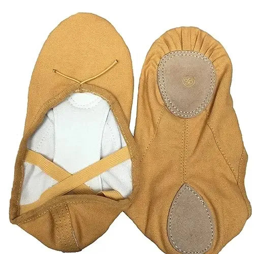 Canvas Ballet Flats with String - Skin