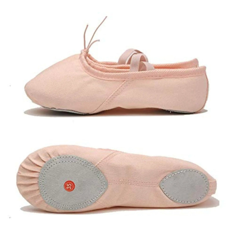 IKAANYA  Shoes Combo - Unisex Split Sole Ballet Canvas Flats/Shoes + Ultra Soft Convertible Tights for Ballet