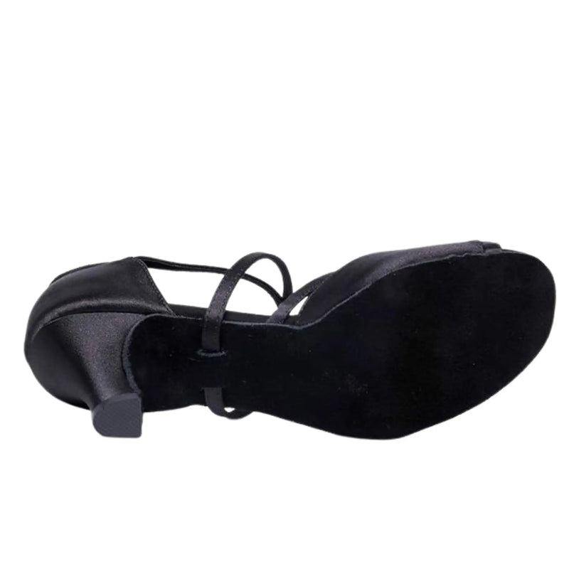 IKAANYA  Shoes Latin salsa Dancing shoes cross strap with Stone Hook