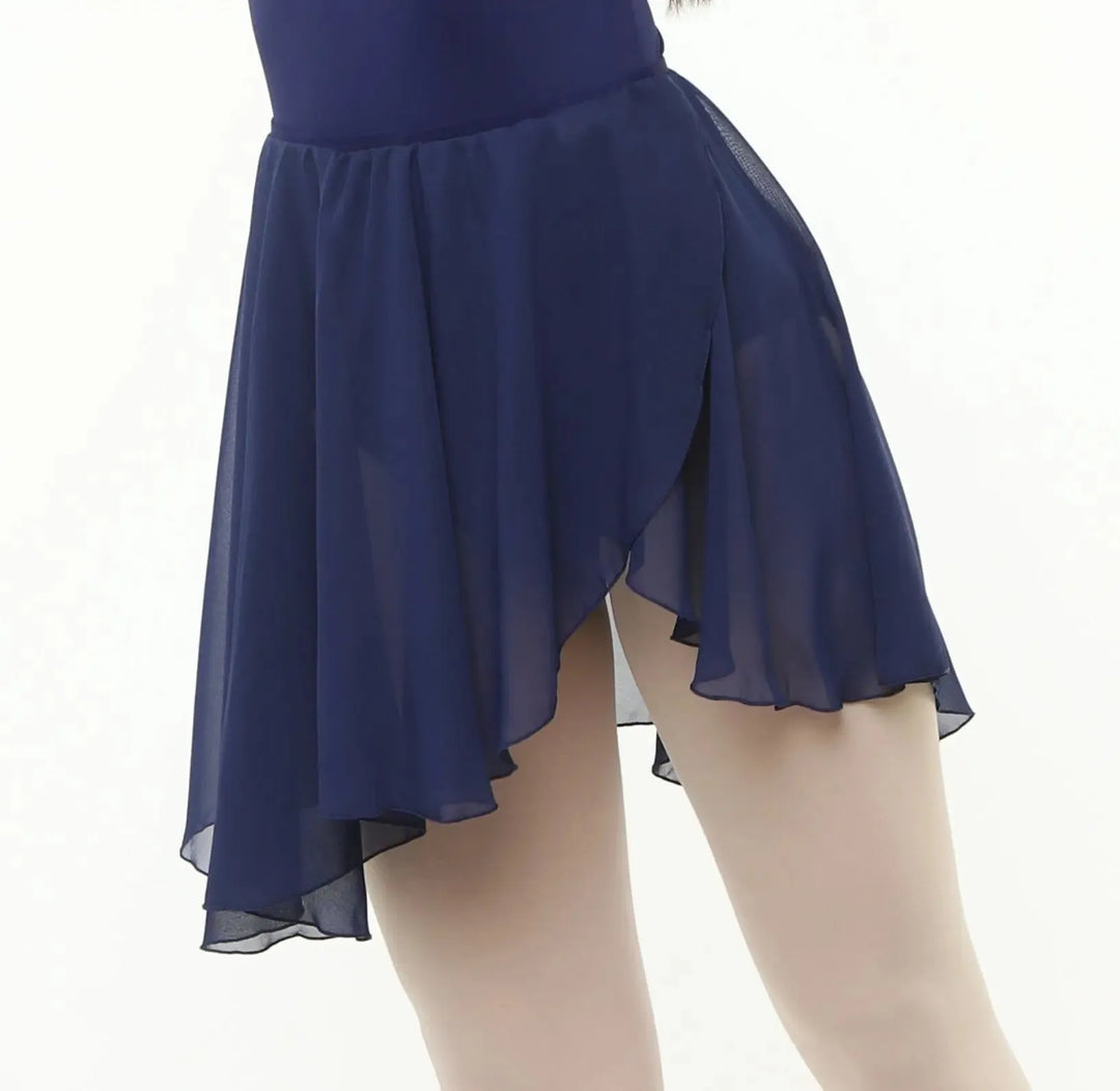 Asymmetrical Elastic Waistband Skirt - Navy