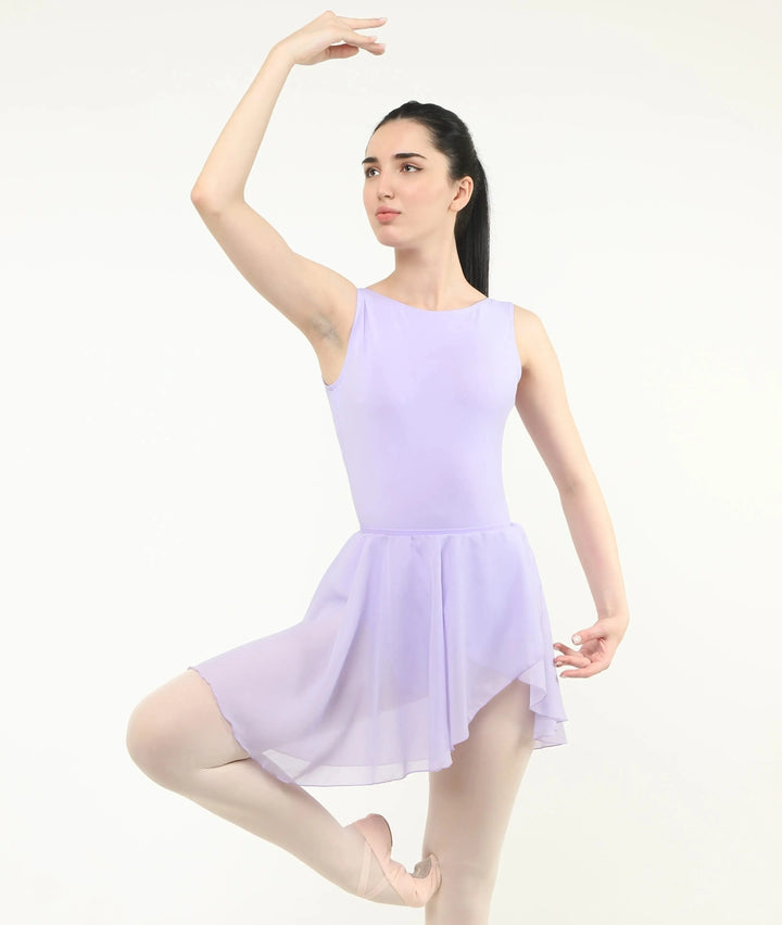 Asymmetrical Elastic Waistband Skirt - Lilac