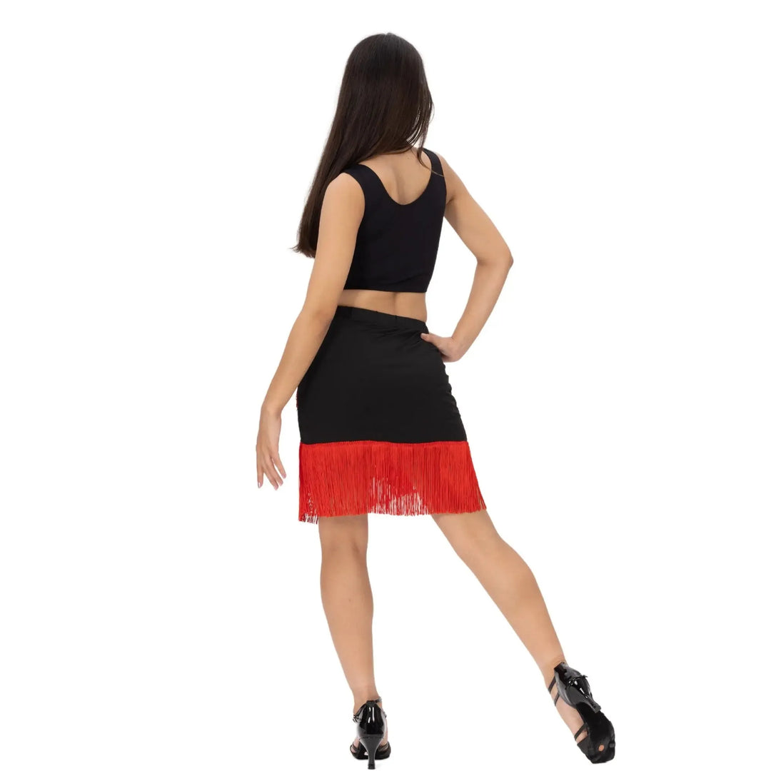 Latin Dance Skirt - Red