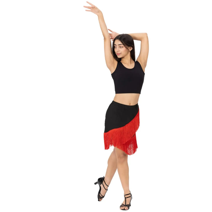 Latin Dance Skirt - Red