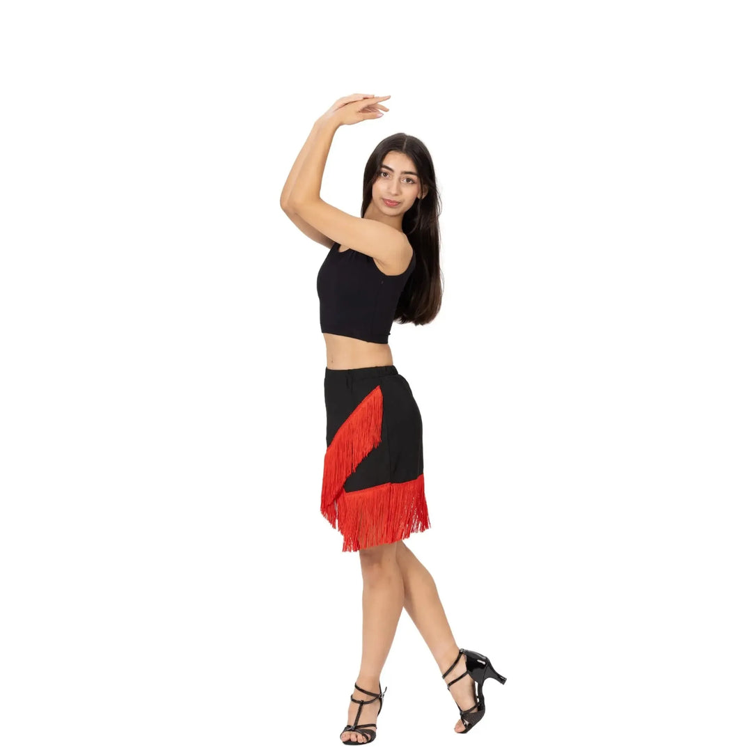 Latin Dance Skirt - Red