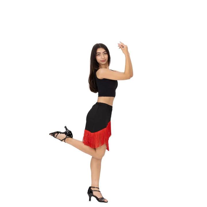 Latin Dance Skirt - Red