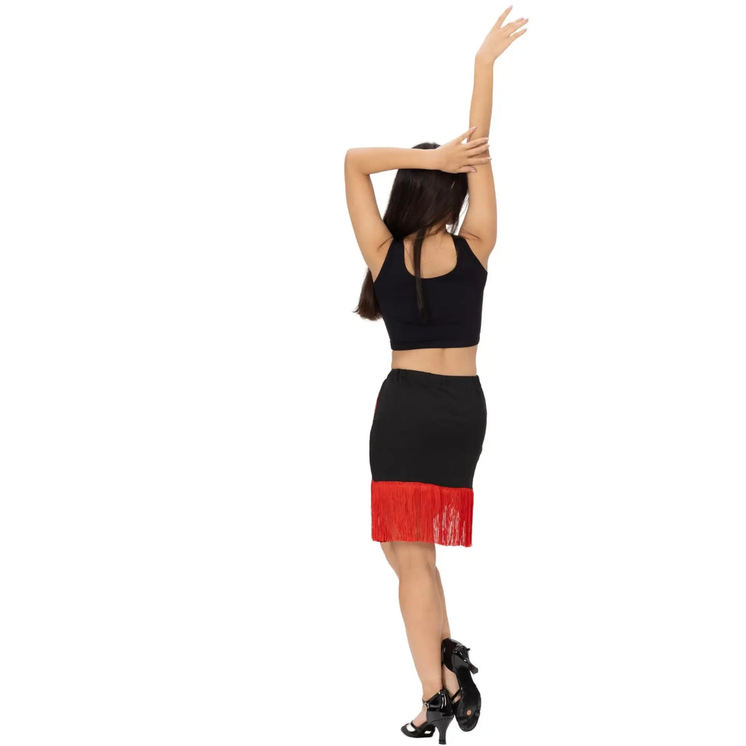 Latin Dance Skirt - Red