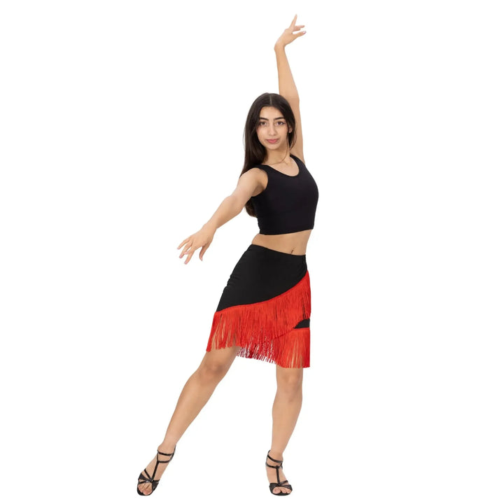 Latin Dance Skirt - Red