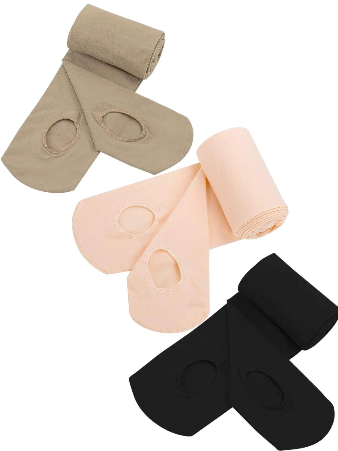 Convertible Tights (3 pc set) - Ballet Pink + Black + Skin
