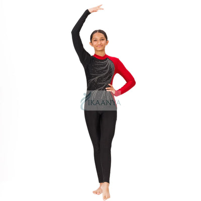 IKAANYA  Unitards Color Block Rhinestone Unitard for Gymnastics or Yoga 3599.00