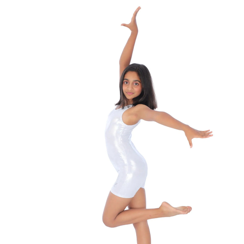 IKAANYA  Unitards Metallic Silver Unitard