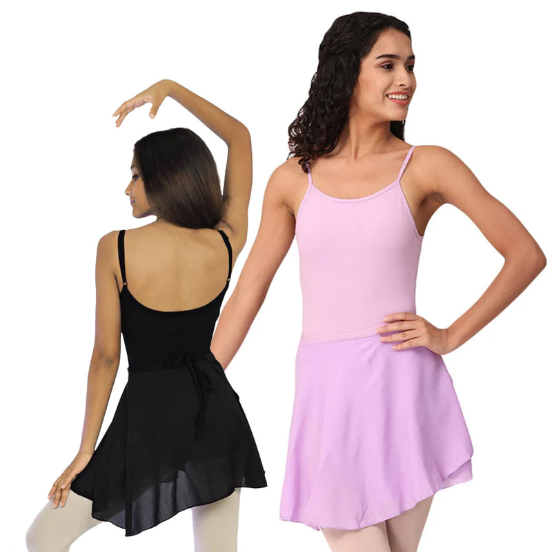 3 Piece Set: Camisole Leotard with wrap around Skirt and Tights