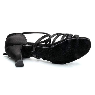 Latin salsa Dancing shoes cross strap with Stone Hook