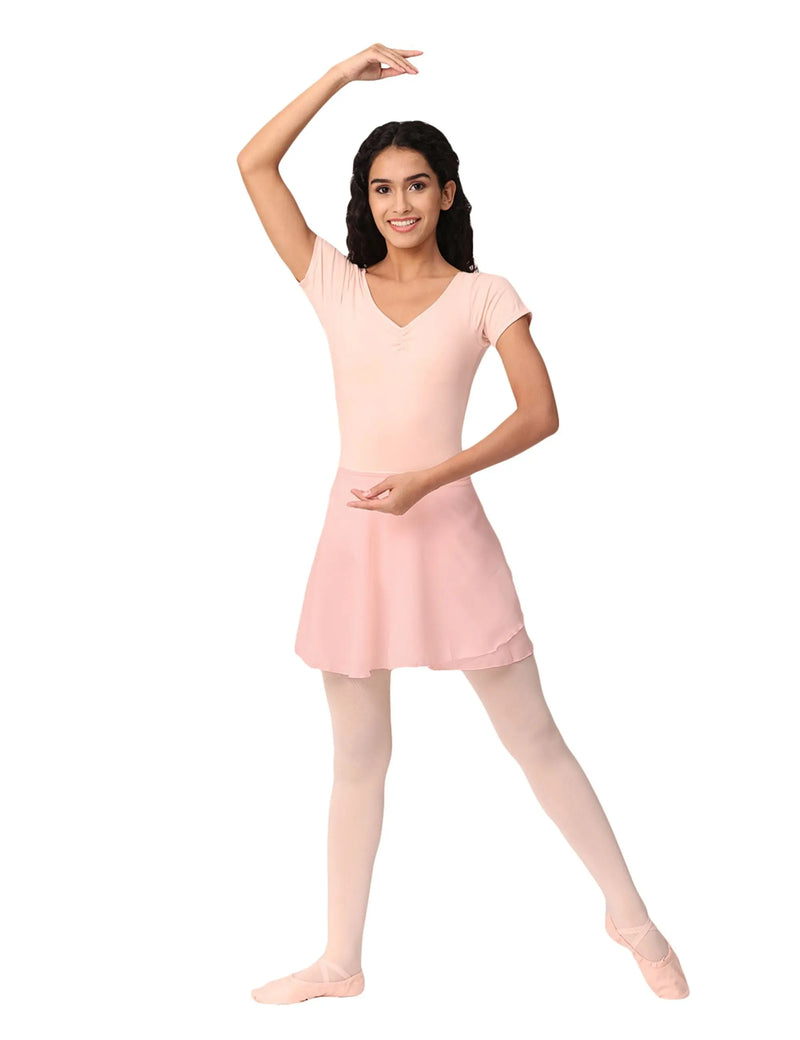 IKAANYA  Combo 3 Piece Set: Short Sleeve Leotard with wrap around Skirt and Tights