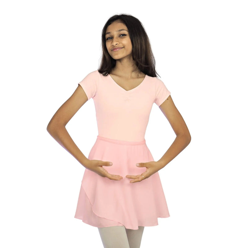 IKAANYA  Combo 3 Piece Set: Short Sleeve Leotard with wrap around Skirt and Tights