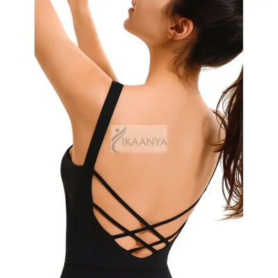 IKAANYA  Unitards Black Full Bodysuit Unitard