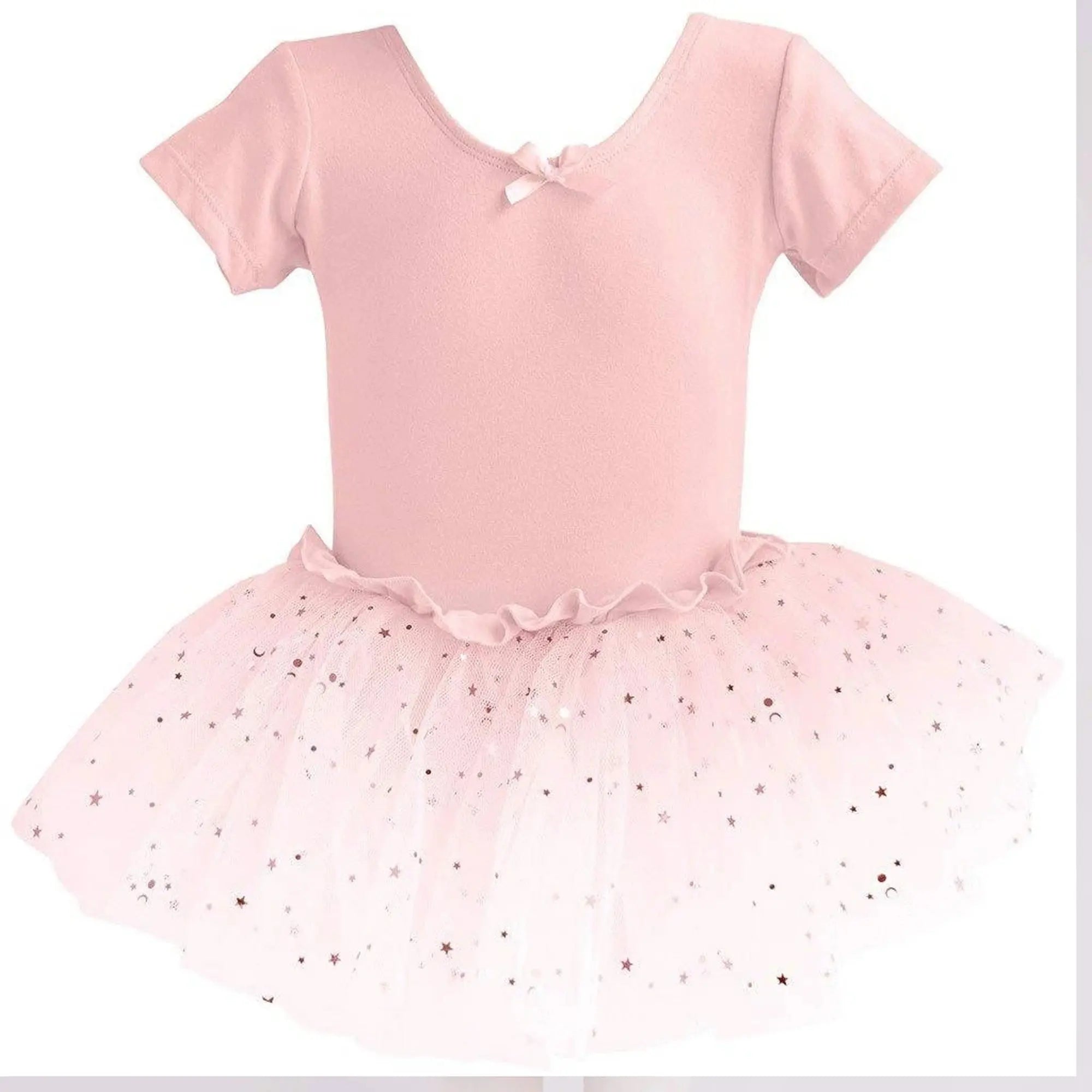 Short Sleeves Leotard Tutu Dress with embellishments IKAANYA