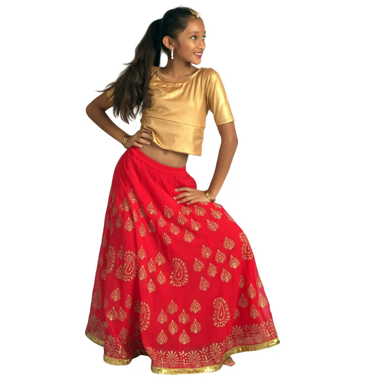 Ethnic Skirt with Golden top IKAANYA 800.00