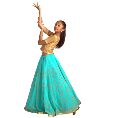 Ethnic Skirt with Golden top IKAANYA 800.00